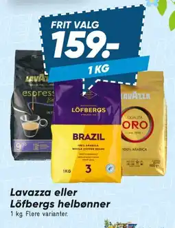 Bilka Lavazza eller Löfbergs helebønner tilbud