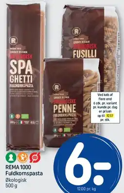 REMA 1000 REMA 1000 Fuldkornspasta (økologisk) tilbud