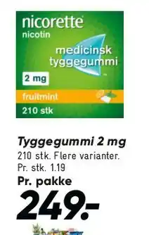 Bilka Nicorette tyggegummi 2 mg tilbud