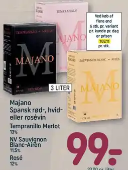 REMA 1000 Majano Spansk rød-, hvid- eller rosévin (3 liter) tilbud