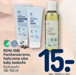 REMA 1000 REMA 1000 Panthenolcreme / fedtcreme / baby badeolie tilbud