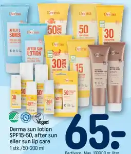 REMA 1000 Derma sun lotion / after sun / sun lip care tilbud