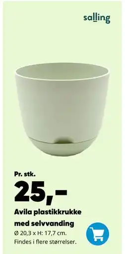 Bilka Avila plastikkrukke med selvvanding tilbud