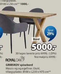 JYSK GRISBOV spisebord tilbud