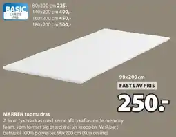 JYSK MARREN topmadras tilbud
