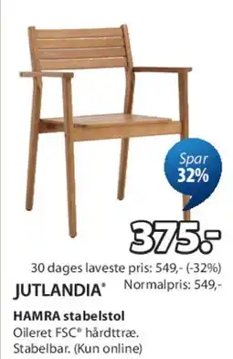 JYSK HAMRA stol tilbud