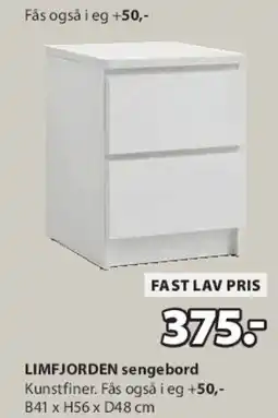 JYSK LIMFJORDEN sengebord / skuffemøbel tilbud