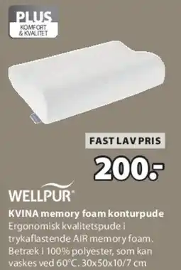 JYSK WELLPUR Kvina memory foam konturpude tilbud