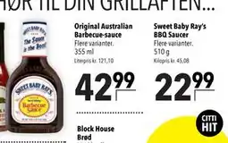 Citti Sweet Baby Ray’s BBQ Saucer tilbud