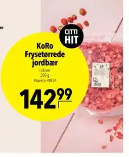 Citti KoRo Frysetørrede jordbær tilbud
