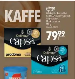 Citti Dallmayr Capsa XXL Kaffekapsler tilbud