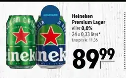 Citti Heineken Premium Lager eller 0,0% tilbud