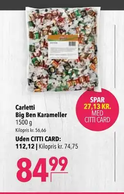 Citti Carletti Big Ben Karameller tilbud