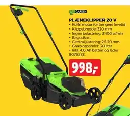 jem & fix PLÆNEKLIPPER 20 V tilbud