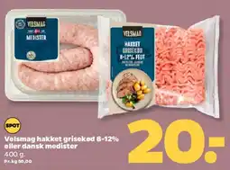 Netto Velsmag hakket grisekød / dansk medister tilbud