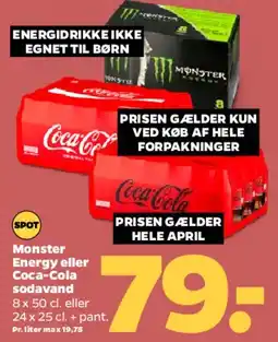 Netto Monster Energy eller Coca‑Cola (forpakninger) tilbud
