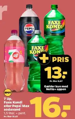 Netto 7 Up / Faxe Kondi / Pepsi Max (sodavand) tilbud