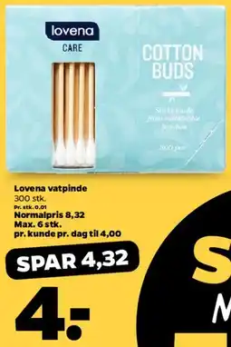 Netto Lovena vatpinde (cotton buds) tilbud