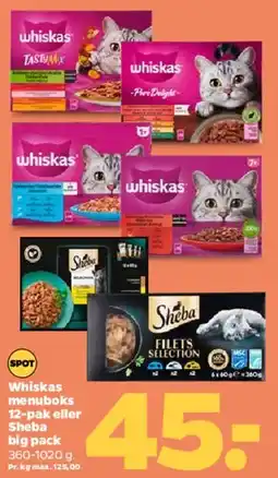 Netto Whiskas menuboks / Sheba big pack tilbud
