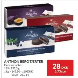 Nielsen's Discount Anthon Berg tærter tilbud