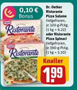 REWE DE Dr. Oetker Ristorante Pizza Salame oder Ristorante Pizza Spinaci tilbud