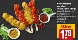 REWE DE Hähnchenspieẞ mariniert Curr oder BBQ tilbud