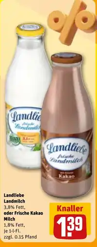 REWE DE Landliebe Landmilch oder Frische Kakao Milch tilbud