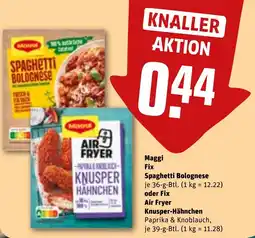 REWE DE Maggi Fix Spaghetti Bolognese oder Air Fryer Knusper-Hähnchen tilbud