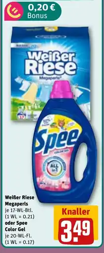 REWE DE Weißer Riese Megaperls oder Spee Color Gel tilbud