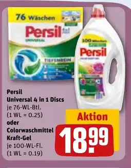 REWE DE Persil Universal 4 in 1 Discs oder Colorwaschmittel Kraft-Gel tilbud