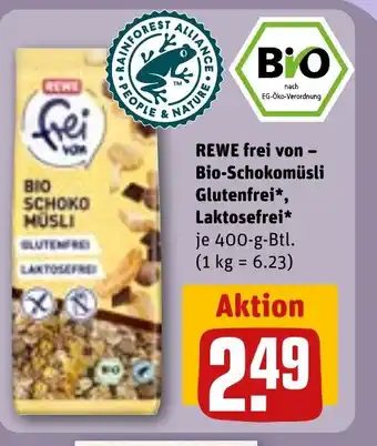 REWE DE REWE frei von - Bio-Schokomüsli Glutenfrei, Laktosefrei tilbud