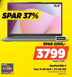 Power Lenovo IdeaPad Slim 3 82XQ00T7MX tilbud