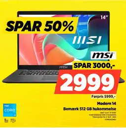 Power MSI Modern 14 F13MG482NEU tilbud
