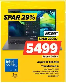 Power Acer Aspire 17 A17-51M NXKZVED007 tilbud