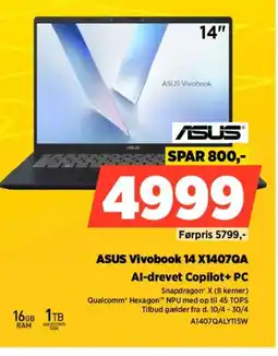 Power ASUS Vivobook 14 X1407QA A1407QALY115W tilbud