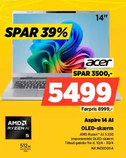 Power Acer Aspire 14 Al NXJNZEDOOA tilbud