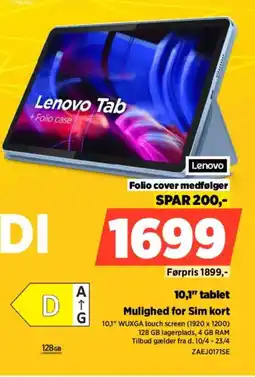 Power Lenovo 10,1" tablet ZAEJO171SE tilbud