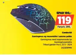 Power Combo kit Gamingmus og musemåtte DGSERPMK tilbud