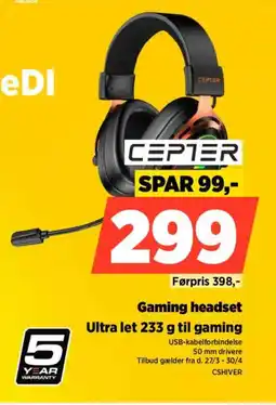Power CEPTER Gaming headset CSHIVER tilbud