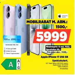 Power Apple iPhone 17 256 GB IP17256GBLK tilbud