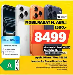 Power Apple iPhone 17 Pro 256 GB IP17PR256GDBL tilbud