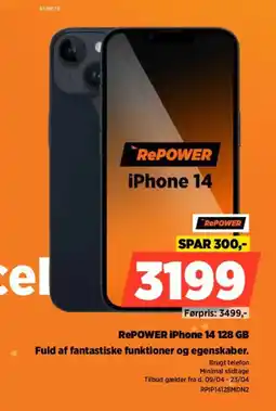 Power REPOWER iPhone 14 128 GB RPIP14128MDN2 tilbud