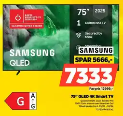 Power SAMSUNG 75" QLED 4K Smart TV TQ75Q7F4BUXXC tilbud