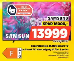 Power SAMSUNG Superstørrelse 4K HDR Smart TV TU98DU9005KXX tilbud