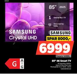 Power SAMSUNG 85" 4K Smart TV TU85U8075FUXX tilbud