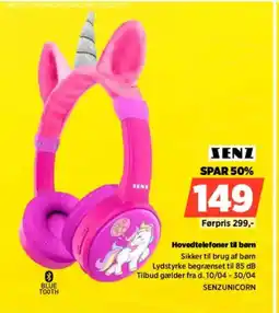 Power SENZ Hovedtelefoner til børn SENZUNICORN tilbud