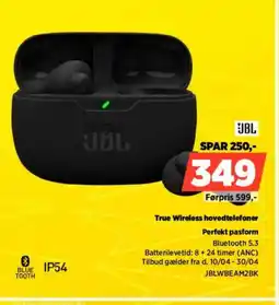 Power JBL True Wireless hovedtelefoner JBLWBEAM2BK tilbud