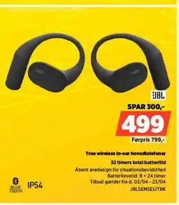 Power JBL True wireless in-ear hovedtelefoner JBLSENSELITBK tilbud