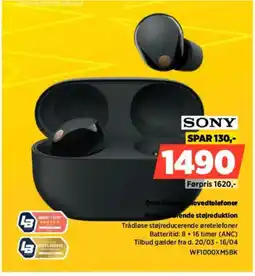 Power SONY True Wire hovedtelefoner WF1000XM5BK tilbud