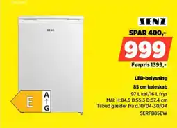 Power SENZ 85 cm køleskab LED-belysning SERFB85EW tilbud